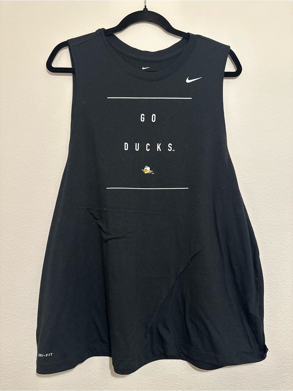 Men's Black Nike Tank Top - Oregon Ducks